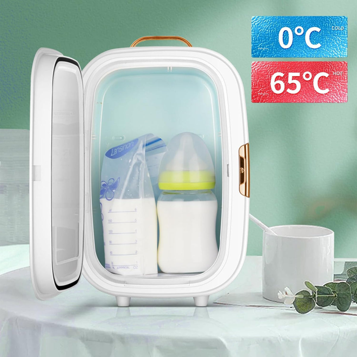 Mini-koelkast – Minikoelkast – Cosmetica Koelkast – Draagbare Koelkast – Slaapkamer Koelkast – 20 Liter Met Spiegel – Koelen En Verwarmen – AC220V/DC12V