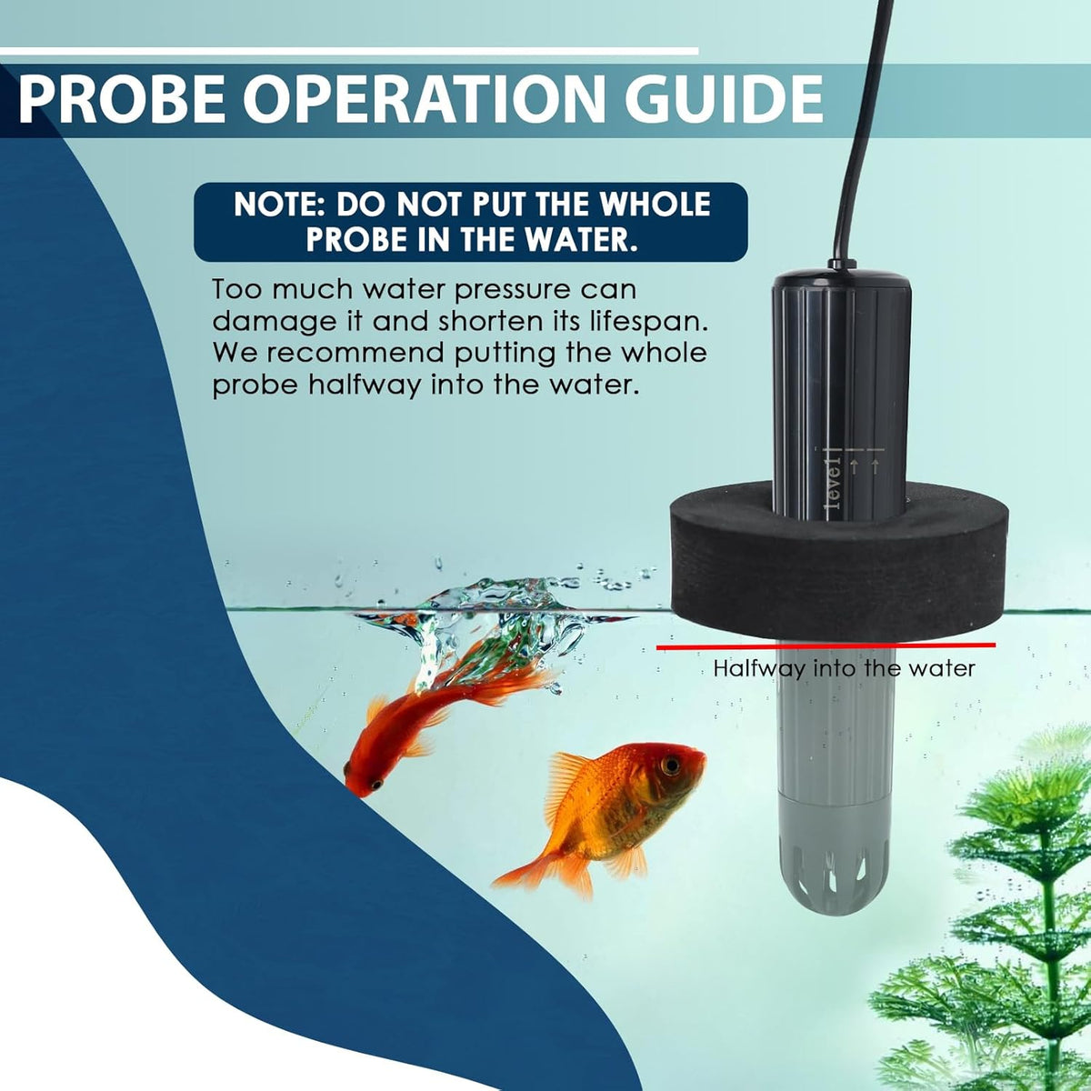 7-in-1 Slimme Waterkwaliteit Tester, Draadloze WiFi Water Monitor Meet pH/ORP/TDS/EC/Zoutgehalte/SG/TEMP, Waterkwaliteitsmeter met App Verbinding en Real-Time Meldingen voor Aquarium, Zoutwater, etc.
