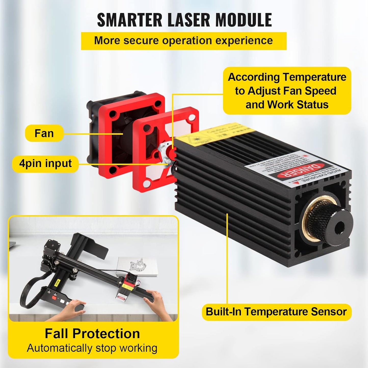 Lasergraveermachine – Graveerapparaat – Graveermachine – Lasergraveur – Snijmachine – Groot Werkbereik 270 X 440 Mm – 4,5 W Laser, 0,05 Mm Precisie