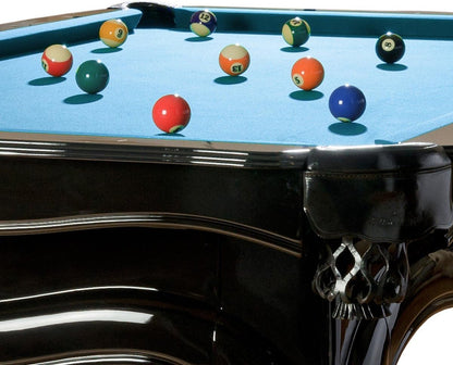 Billiard table pool table model Piano 8 ft. with high-quality K-55 band rubber and free choice of cloth color: Simonis 860 yellow green - QUORE