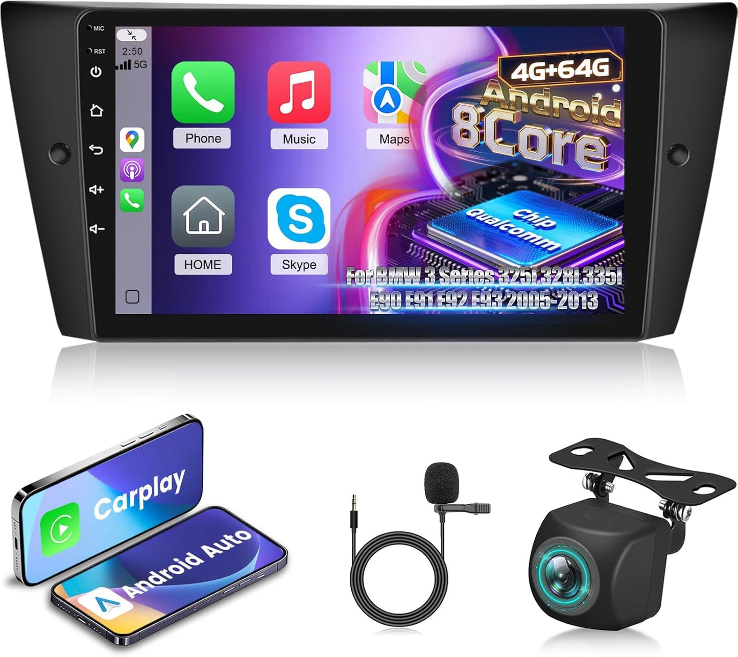 Android Autoradio – Multimedia Systeem – Navigatie Unit – Touchscreen Radio – 9 Inch – 8-Core Qualcomm Processor – Draadloze CarPlay & Android Auto