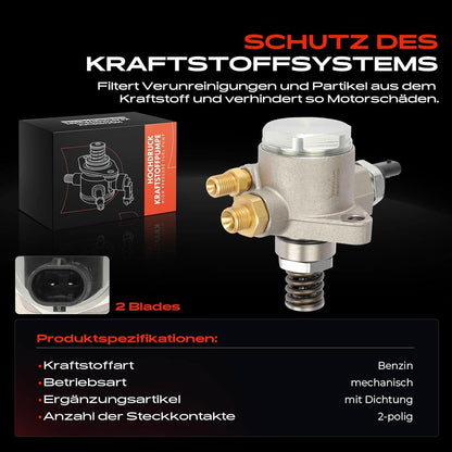 Hogedrukpomp – Brandstofpomp, Benzinepomp, Injectiepomp, Mechanische Pomp – Voor 4,2L En 6,3L Benzinemotoren – Mechanisch – Inclusief Afdichting