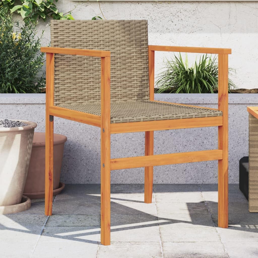 Tuinstoelen – Balkonstoelen – Tuinmeubilair – Terrasstoelen – Buitenstoelen – Set 2 Beige – Duurzaam PE-Rotan – Robuuste Stalen Frame
