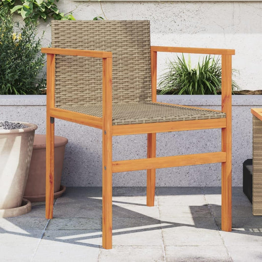 Tuinstoelen – Balkonstoelen – Tuinmeubilair – Terrasstoelen – Buitenstoelen – Set 2 Beige – Duurzaam PE-Rotan – Robuuste Stalen Frame