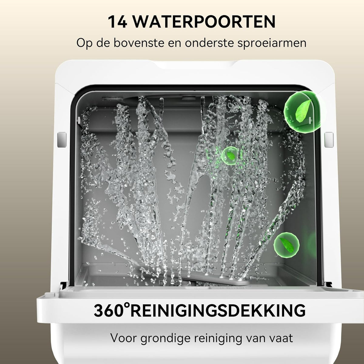Hermitlux Tafelvaatwasser, mini-vaatwasser met 7 + 3 programma's, 5 couverts, 5 l watertank, startvertraging en kinderbeveiliging
