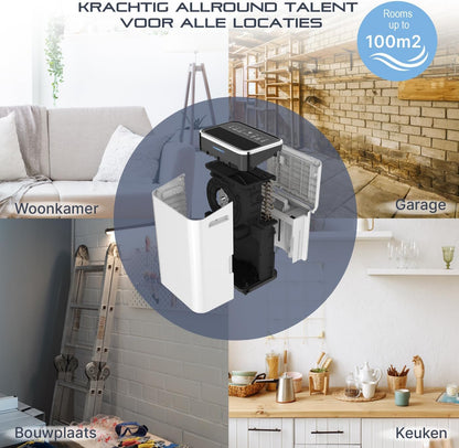 Luchtontvochtiger – Bouwdroger – Ontvochtiger – Luchtdroger – Kelderdroger – Max. 25 Liter Per 24 Uur – Voor Ruimtes Tot 100 m² / 230 m³