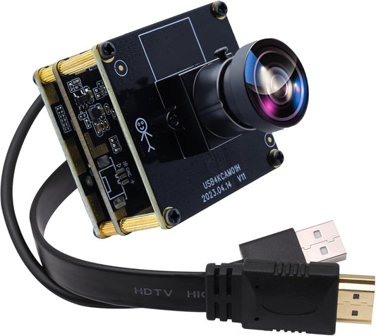Svpro 4K Camera Module HDMI USB Dual Output voor Computer/Monitor/Projector/TV, Groothoek USB Camera Vervormingsvrije Streaming Webcam H.265 H.264 USB Beveiligingscamera