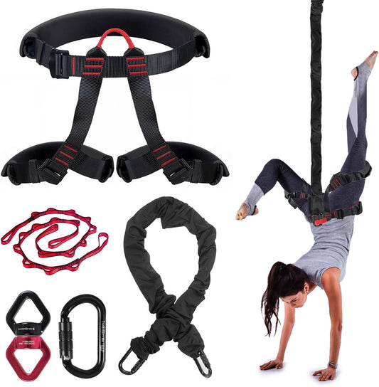 Bungee Fitness Harnas – Fitnessriem – Weerstandsband – Trainingsharnas – Yogariem – Verstelbaar Voor 36kg-54kg – Comfortabel Ademend Materiaal – 360° Draaiende Bevestiging