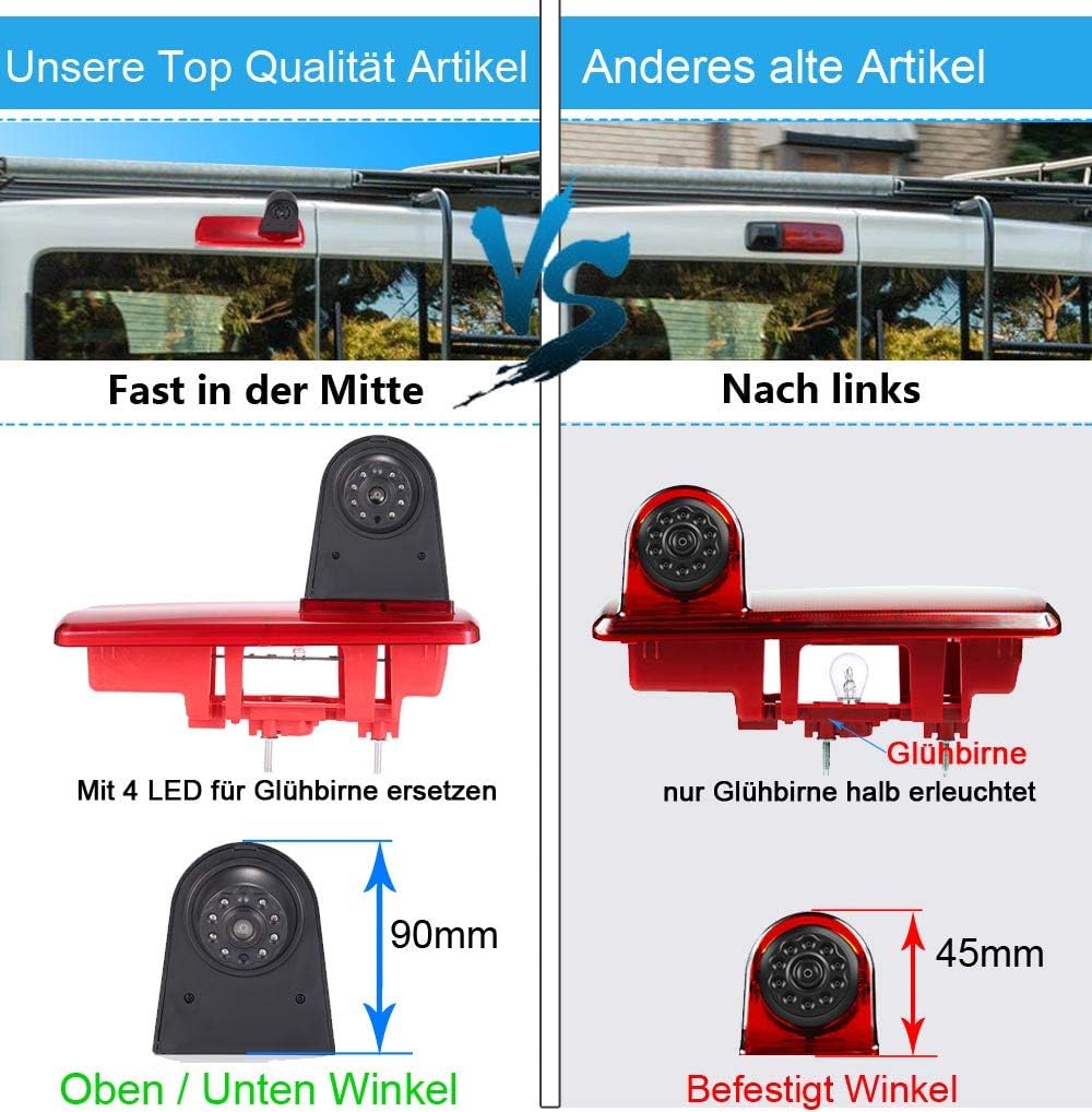 Auto derde dak Top Mount remlicht camera remlicht achteruitrijcamera vervanging voor Renault Traffic 3 FIAT Talento Nissan NV300 Primastar Opel Vauxhall vivaro + 7 inch LCD TFT Monitor HD
