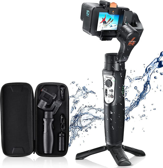 hohem iSteady Pro4, Action Camera Gimbal Compatibel met GoPro Hero 13/12/11/10/9/8/7/6/5/4, voor DJI Osmo Action 3/Insta360 One R/Sony RX0, 3 assen stabilisator 14 st. Gebruikstijd, IPX4