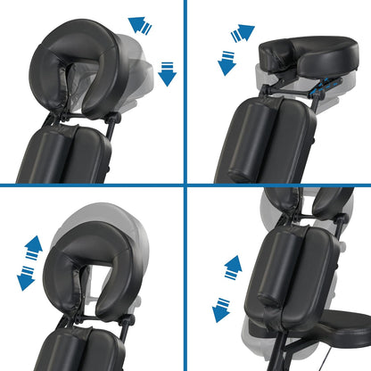 Master Massage Apollo Inklapbaar massagestoelpakket met draagtas, 46485EU zwart mobiele massagestoel, groot