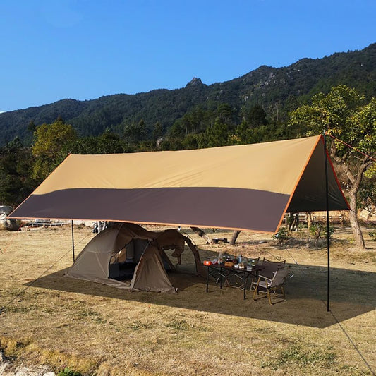Campingzeil, 4,4 x 6 m groot, schuilplaats voor 8 personen, campingtent (met palen)