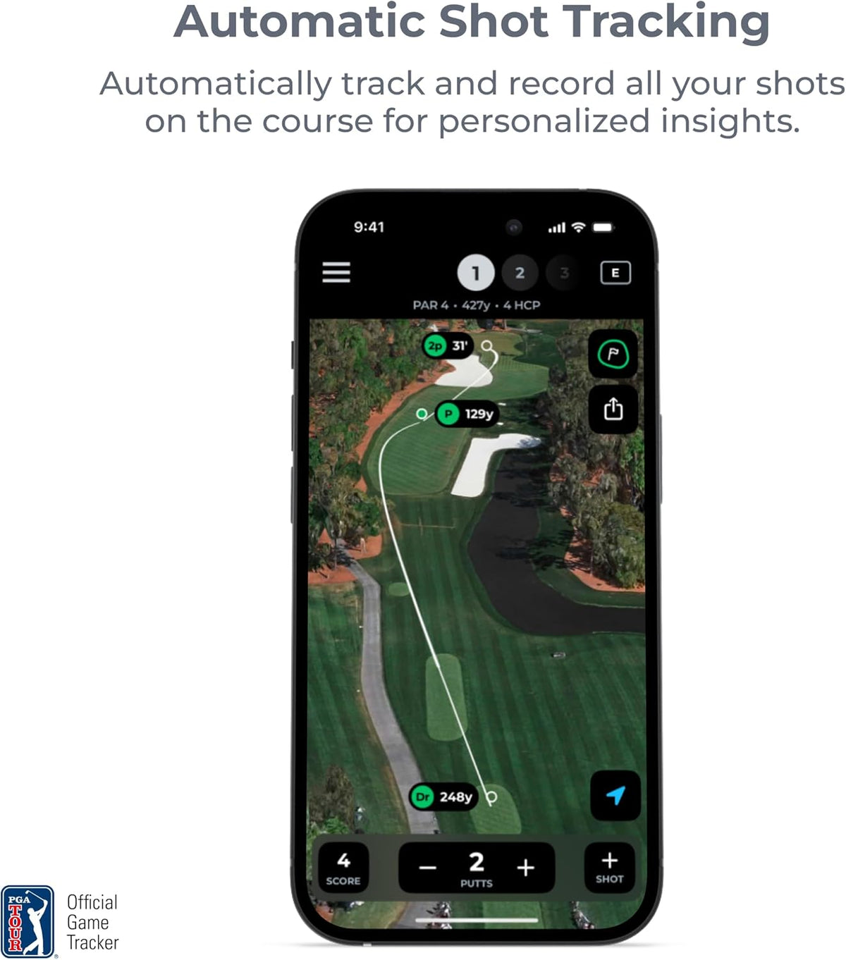 Arccos Slimme sensoren: automatisch golfspelvolgsysteem, AI-aangedreven GPS-afstandsmeter en slimme clubafstanden (Gen 4, rook)
