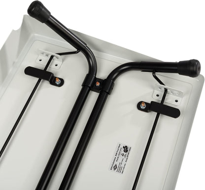 Wedo 103211512 voetensteun EDV, plaatstaal, antislip rubberen bekleding, 4 treden helling, afgeronde randen, rubberen voetjes, TÜV/GS getest, lichtgrijs