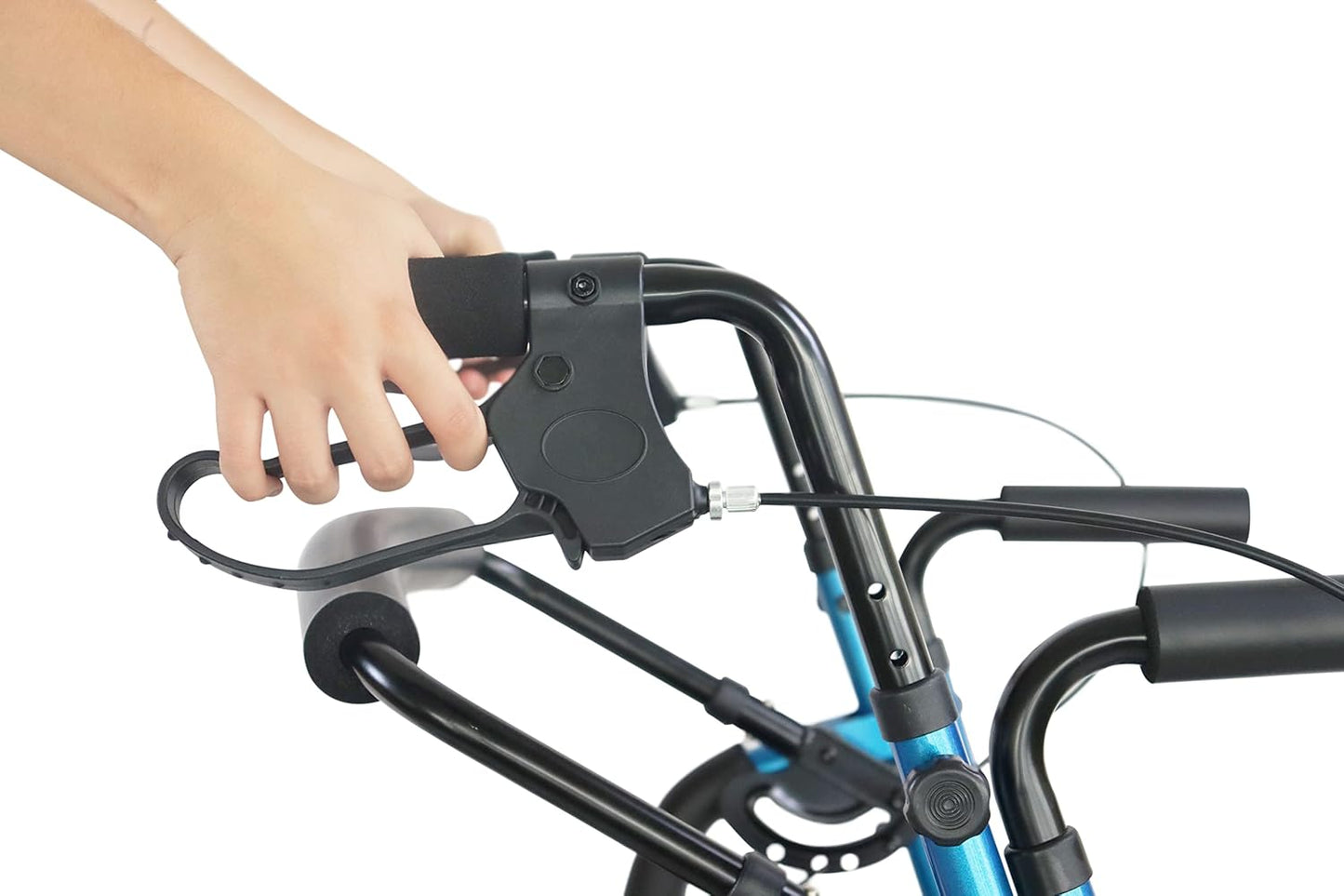 KMINA Rollator 4-wielen, opvouwbaar, licht, zitting, 2-in-1, verstelbaar, comfort, mobiliteit, blauw