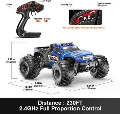 RC Auto 1:14 Off-Road Monstertruck – RC Truck – Afstandsbediening Auto – 4WD Buggy – 4x4 RC Voertuig – 40 km/u Snelheid – Waterdicht Met Metalen Schokdempers