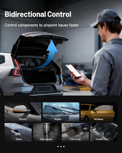 OBD2 Scanner – Auto Diagnose Tool – Foutcode Lezer – Vehicle Scanner – Bluetooth Scanner – Bidirectionele Communicatie – AI-Assistent met 13+ Servicefuncties