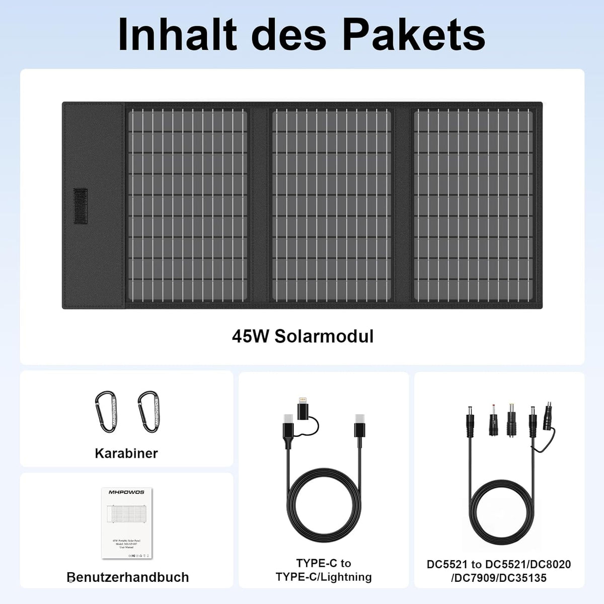 Opvouwbaar zonnepaneel 45 W zonne-oplader zonnepaneel
