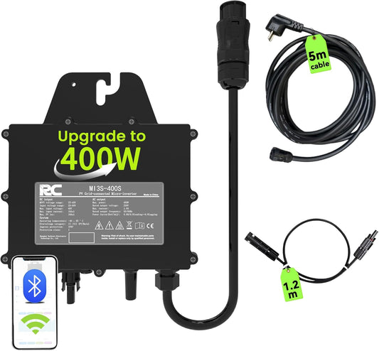 RC Micro-omvormer 400W, 25-60V DC-ingang, PV-module, MPPT micro-netvoedingsconverter, ondersteunt wifi bewaking op afstand, 0% BTW