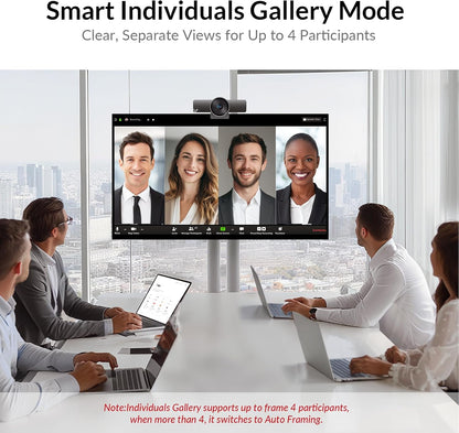 AV Access 4K Conference Webcam - Auto Framing, Presenter Tracking, Dual Noise Cancelling Microfics, Individuals Gallery, Privacy Cover, 120° FOV, ePTZ Control, 5X Digitale Zoom, Werkt met Teams, Zoom