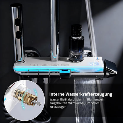 Doucheset – Regendouche – Handdouche – Watervaluitloop – Bidet Spray – LED Temperatuurdisplay – 30 cm Regendouchekop