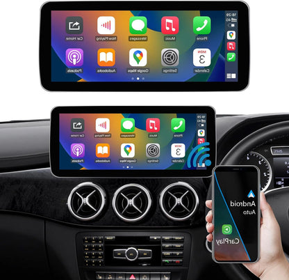 Ninetom 10.25 inch car radio touch screen for 2013-2015 Mercedes Benz A/B class GLA CLA W176 W246 C117 X117 X156 with NTG 4.5/4.7 system, supports Apple Carplay/Android Auto/Mirrorlink - QUORE