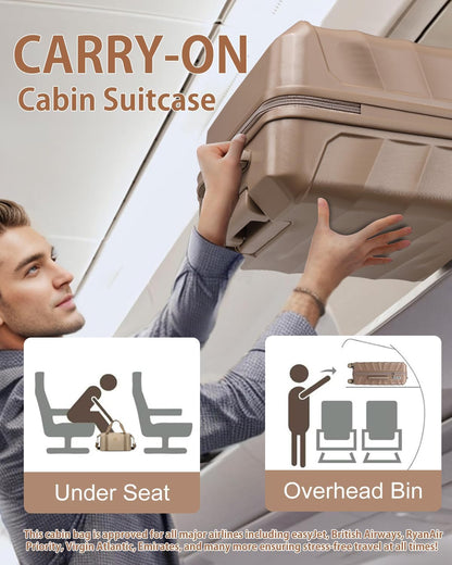 Sea choice 3-delige kofferset 20/24/28" ABS Harde Schaal Handbagage met TSA Slot YKK Rits 8 Spinner Wielen