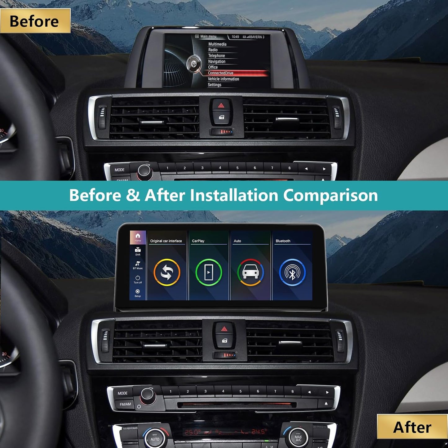 Autoradio BMW NBT 1/2 Serie – Navigatiesysteem – Multimedia Speler – Touchscreen Radio – CarPlay Android Auto – 10,25 Inch Scherm – Draadloos CarPlay en Android Auto