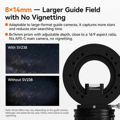 Svbony SV238 OAG (Off-Axis Guider), 8 * 14mm Prisma Groot, 12,5 mm Bodydikte CNC geleidescoop, Dual Helical Focuser Telescoopaccessoire, met M54, M48, M42-adapter, voor Astronomiefotografie