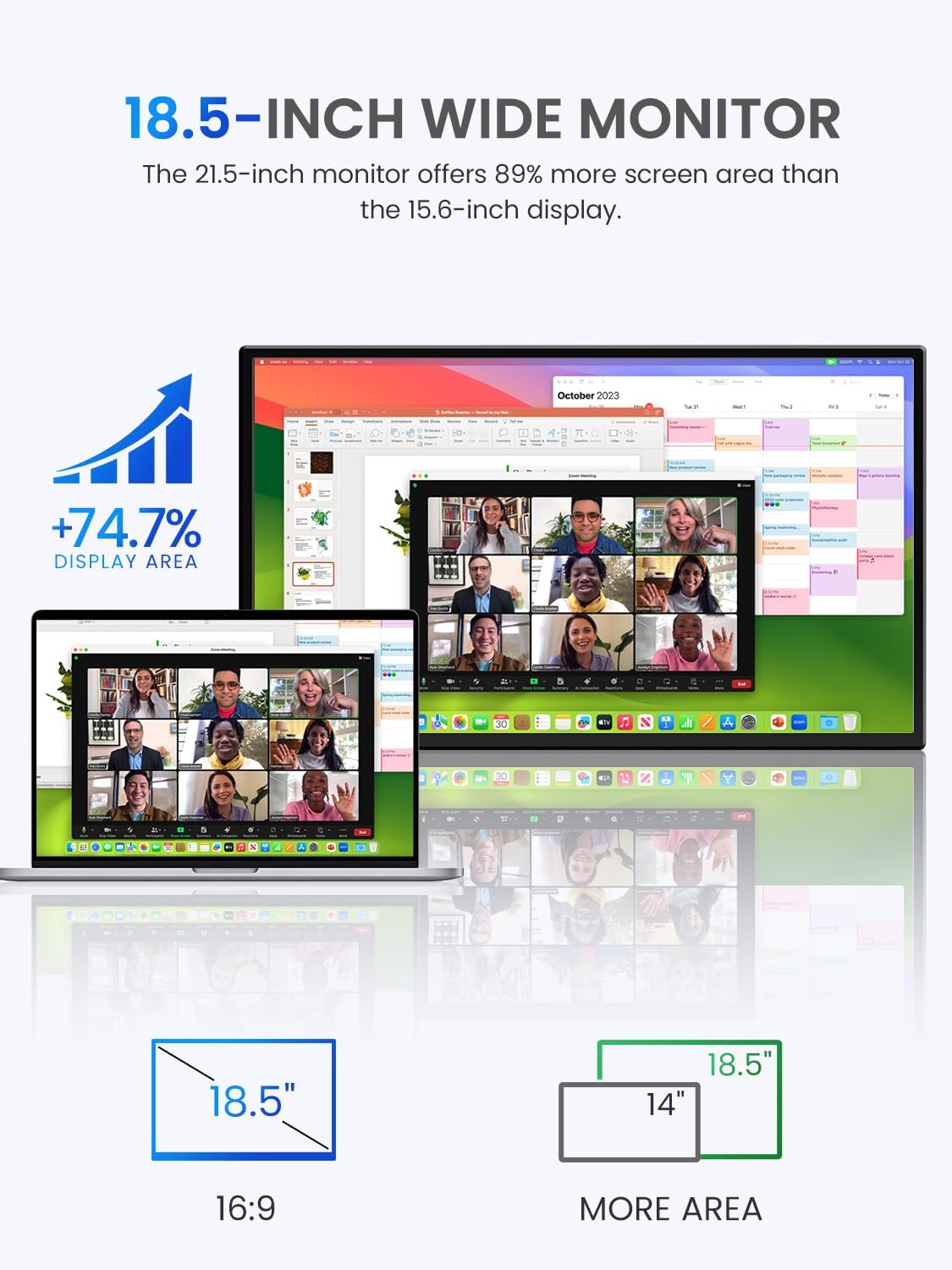 UPERFECT 18,5 Inch 120Hz Touchscreen Draagbare Monitor FHD 1080P Oogverzorging Scherm met Geïntegreerde Beugel USB C Mini HDMI voor PC Laptop Xbo Switch, Metalen Behuizing, VESA-compatibel