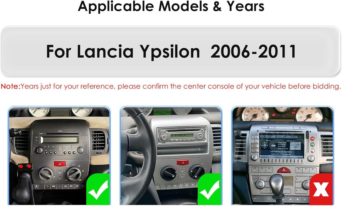 Ossuret Autoradio voor Lancia Ypsilon (2006-2011), 9 Inch Android 13 Aanraakscherm 2+32GB GPS Navigatie met Carplay Android Auto WiFi Bluetooth Stuurwielbediening DSP USB