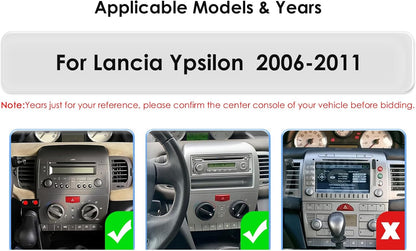 Ossuret Autoradio voor Lancia Ypsilon (2006-2011), 9 Inch Android 13 Aanraakscherm 2+32GB GPS Navigatie met Carplay Android Auto WiFi Bluetooth Stuurwielbediening DSP USB