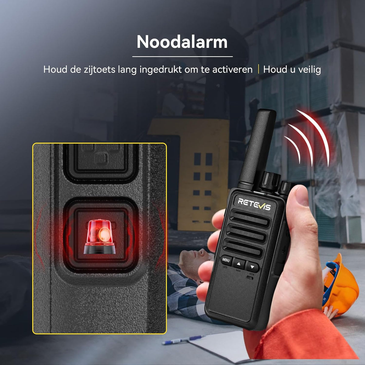 Retevis RT668B Walkie Talkies voor Volwassenen, Oplaadbare Walkie Talkies met 10-Voudige Oplader, PMR446 Professionele Portofoon, USB-C, voor School, Restaurant (Zwart, 10 Stuks)