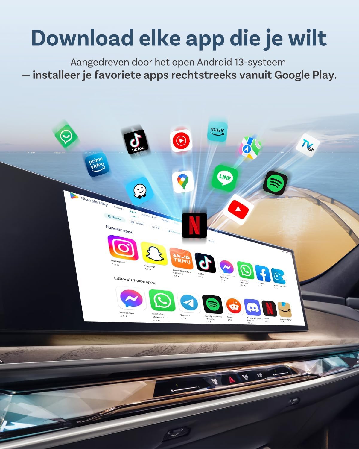 CarPlay Adapter – Car Dongle – Wireless CarPlay – Android Auto Adapter – Draadloze Auto Adapter – Android 13 Systeem – 4GB RAM + 64GB Opslag