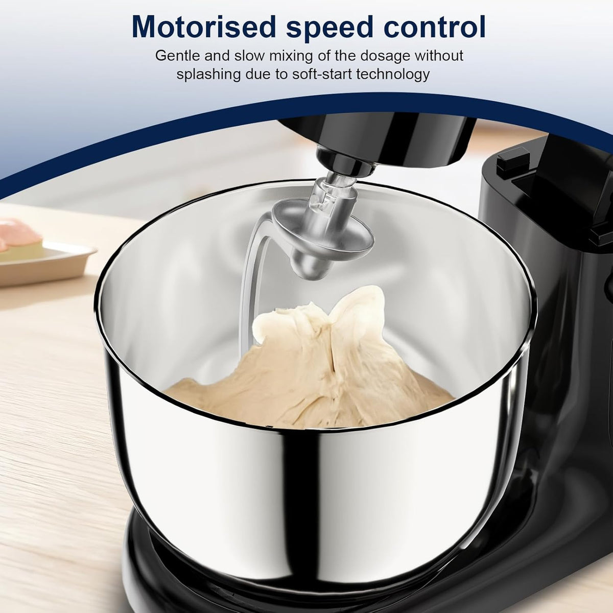 Staande mixer – Keukenmixer – Standmixer – Mixer – Keukenrobot – Zwart – 300 W – 10 Snelheden + Pulsefunctie