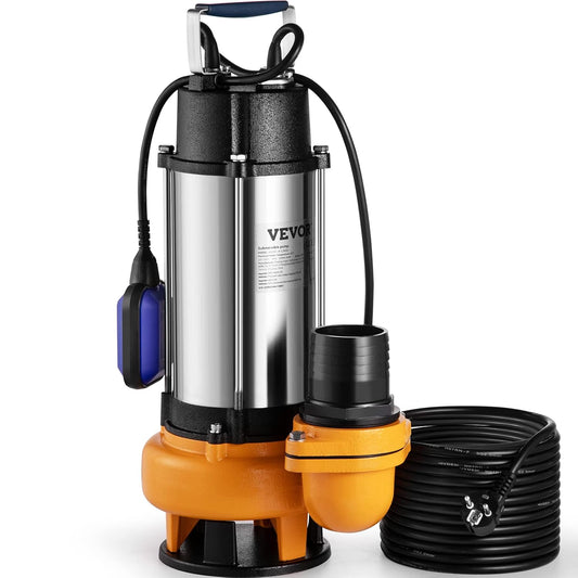 VEVOR Loaded Water Lift Pump, 2200 W, Drain Pump for Charged Water, 1000 L/Min, Vacuum Pump, Swimming Pool, Basement, Septic Tank, Submersible Pump, Submersible Pump, for Pumping Dirty Water, Waste Water