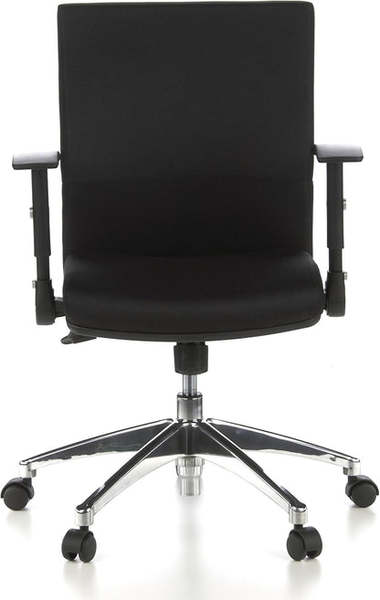 HJH Office Laguna Pro Professionele bureaustoel van stof, zwart, ergonomische draaistoel, inklapbare armleuningen, in hoogte verstelbaar