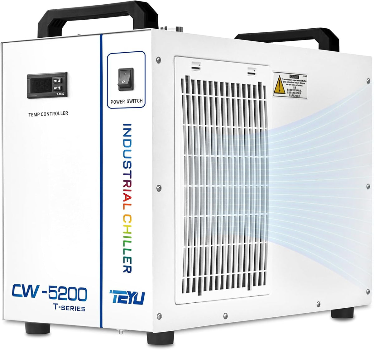 Industriële Waterkoeler – Waterchiller – Chiller – Koudwaterinstallatie – Laserwaterkoeling Voor CO2-Lasermachines 60-150W – 6 Liter Tank – 4879 BTU/u – ±0,3°C Temperatuurregeling