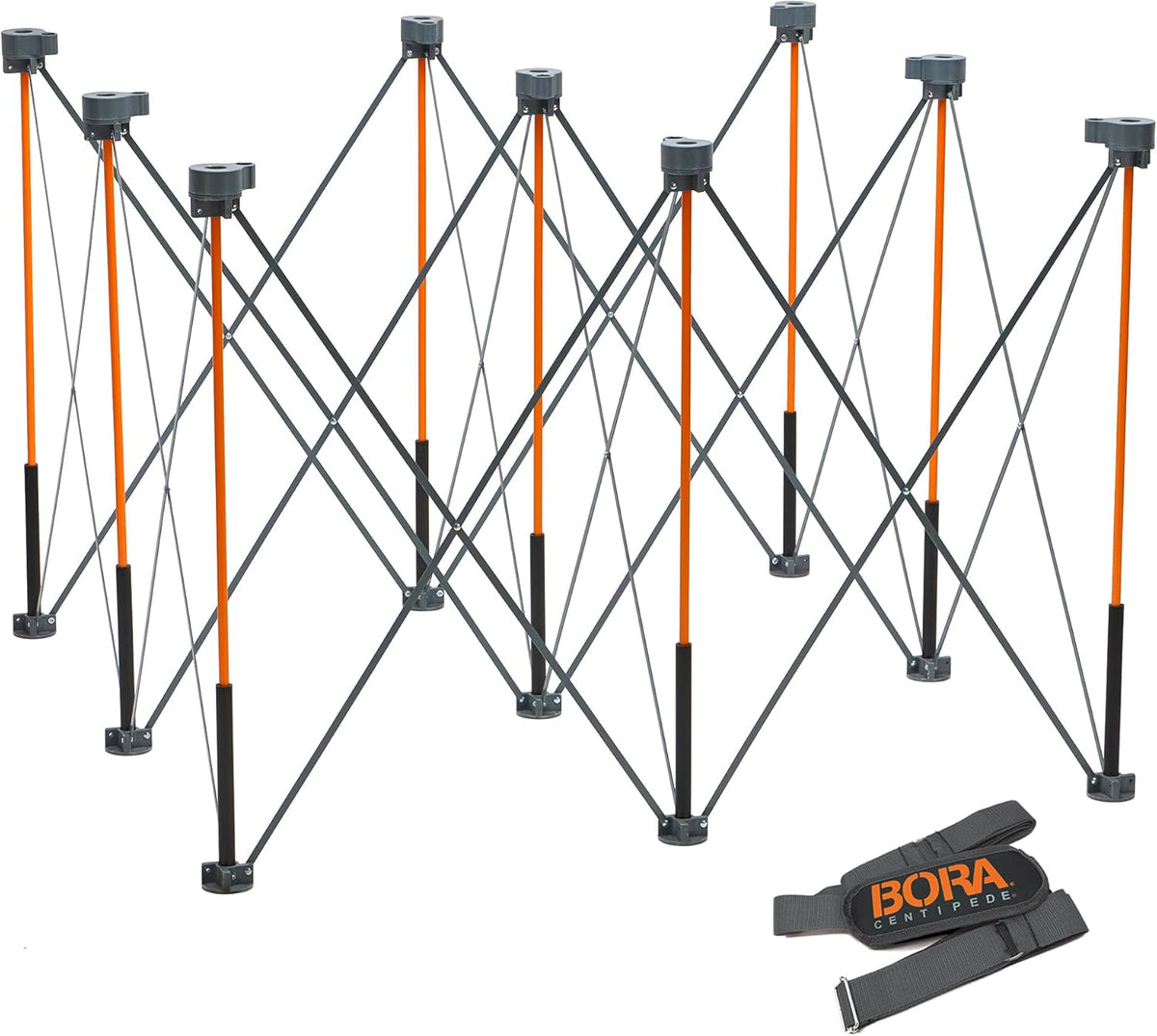 BORA Duizendpoot hoog 4ft x 4ft x 36" 9-Strut draagbare werkstandaard, inclusief draagriem, CT9