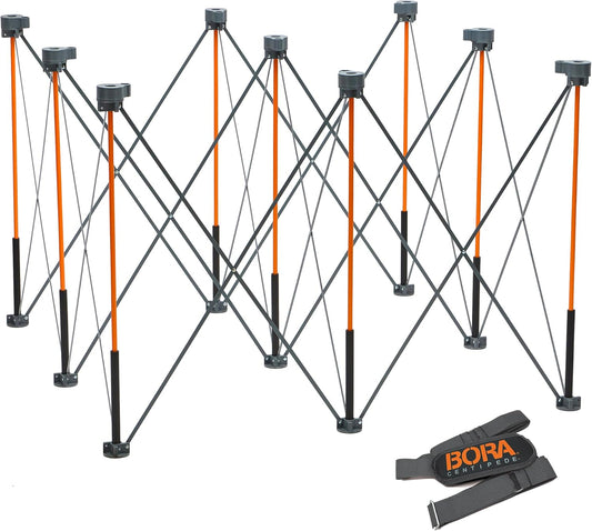 BORA Duizendpoot hoog 4ft x 4ft x 36" 9-Strut draagbare werkstandaard, inclusief draagriem, CT9
