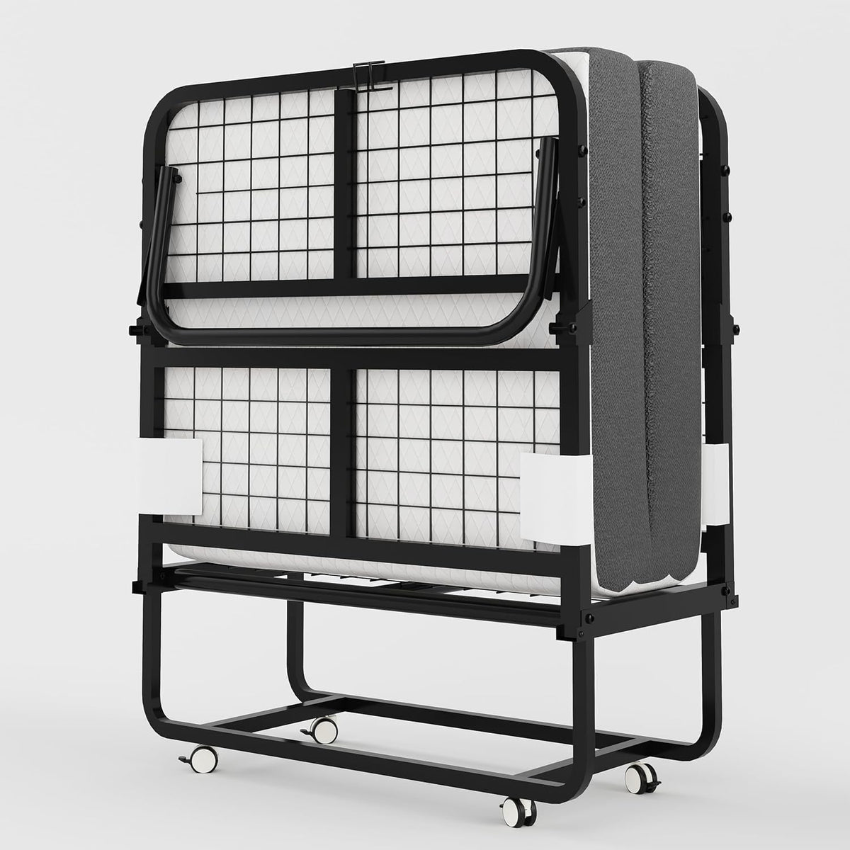 Deluxe opklapbed (incl. 13 cm dik traagschuimmatras), inklapbaar logeerbed, volwassenen 80 x 190 cm, metalen klapframe, versterkt metalen rooster, stofbestendige opbergtas, belastbaarheid 200 kg