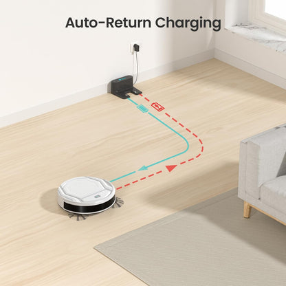 Robotstofzuiger – Robotstofzuiger met afstandsbediening – WiFi Stofzuiger – Slimme Stofzuiger – Automatische Stofzuiger – Krachtige Zuigkracht 2200 Pa – Compact 7,85 cm Hoog – Wit