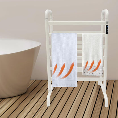 Elektrische Handdoekverwarmer – Handdoekdroger – Badkamerradiator – Handdoekrek – Doucheverwarmer – Dubbele Rails – Aluminium – 180W Krachtige Verwarming – Timer en LED Touchscreen