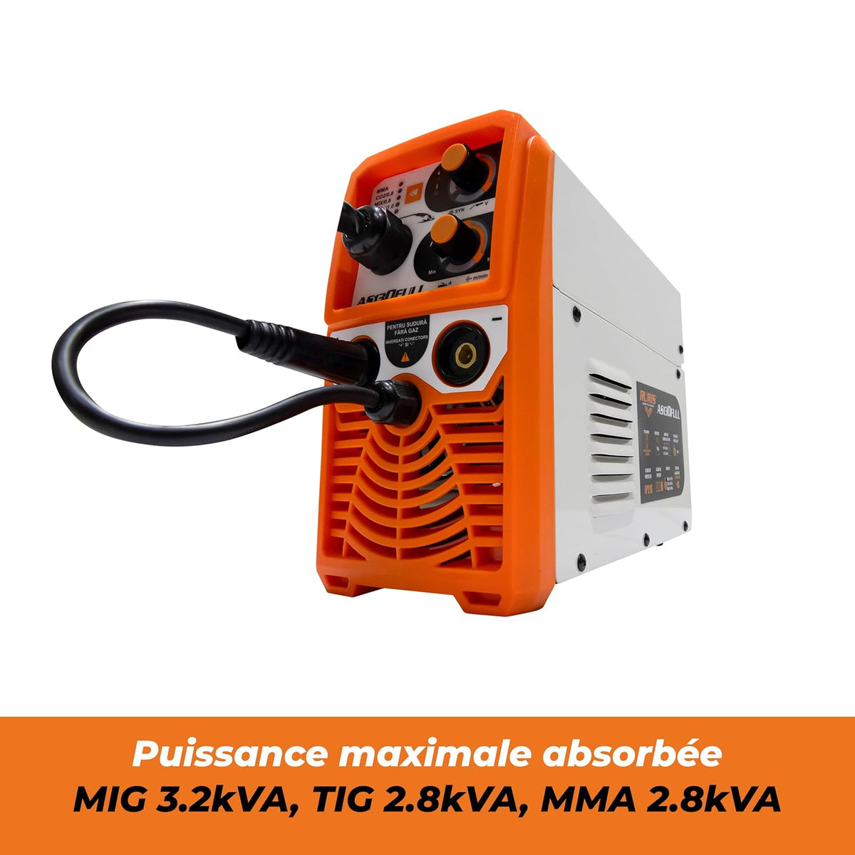 RURIS AS130FULL Welding Machine MMA/MIG/TIG + Accessoires: masker, hammer/borstel, elektroden, magneet, gloves, Solar Welding Helmet, Apron, 0,8 mm Welding Wire.