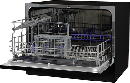 Tomado TDW5501B - Mini dishwasher - Small dishwasher - Freestanding - 6 place settings - 5 programs - Energy class D - Black
