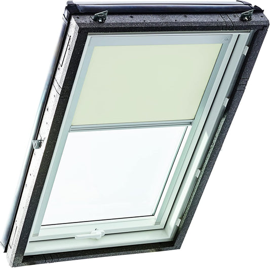 Origineel Roto Verduisterend Rolgordijn ZRV - Bijna Volledige Verduistering - Geleiderail Zilver - Voor Dakraam Serie Designo R4/R7 en Classic 43/73 - Maat 114/140 | 11/14 - Kleur Stof Beige