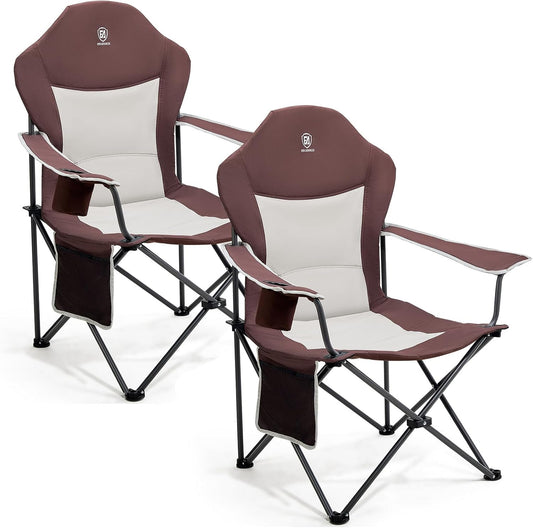 EVER ADVANCED Luxe campingstoel, opvouwbaar, belastbaar tot 160 kg, ultragroot met hoge rugleuning, comfortabel beklede klapstoel, camping, tuin, balkon, strand, campingstoel, tuinstoel, visstoel