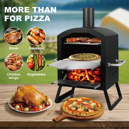 Pizzaoven – Houtoven – Outdoor Oven – Grilloven – Rookoven – Knapperige Pizza – Weerbestendig Gecoat Staal