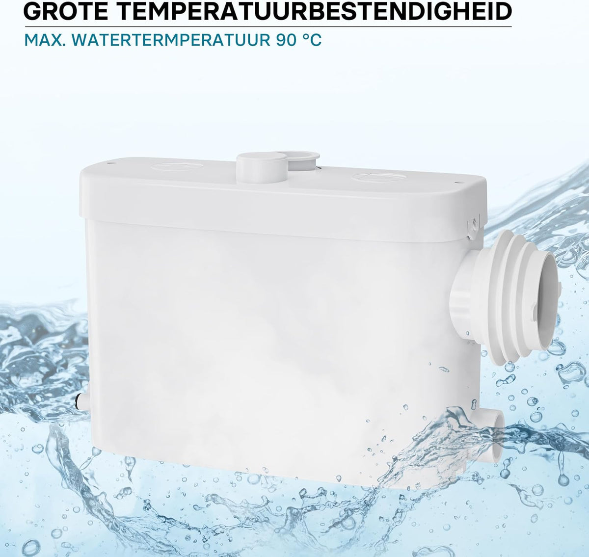 Opvoerinstallatie voor afvalwater en fecaliën – Fecaliënpomp – Afvalwaterpomp – Rioolpomp – Vuilwaterpomp met zijaansluiting – 450 W – Opvoerhoogte 7,5 m