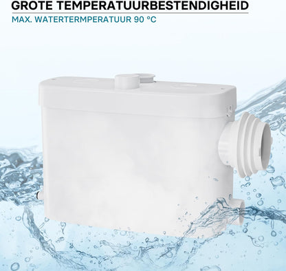 Opvoerinstallatie voor afvalwater en fecaliën – Fecaliënpomp – Afvalwaterpomp – Rioolpomp – Vuilwaterpomp met zijaansluiting – 450 W – Opvoerhoogte 7,5 m